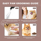 Professional Pet Grooming Trimmer with LED Light Low Noise USB Rechargeable for Safe Trimming on Paw Ear Face & More