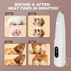 Professional Pet Grooming Trimmer with LED Light Low Noise USB Rechargeable for Safe Trimming on Paw Ear Face & More