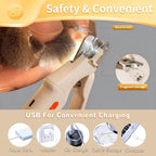 Pet Nail Grinder, Multifunctional Dog Nailtrimmerand Cat Nail Trimmer Kit, Ultra Quietelectric Petnail Grinder, Rechargeable, Suitable Fortrimmingsmall and Large Dogs, with a 4-Hourbattery Life Pet Hair