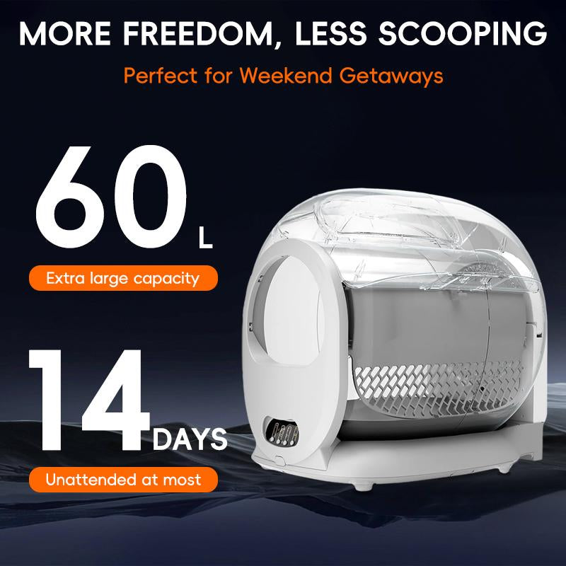 Automatic Cleaning Cat Litter Box Smart Low-Noise 65L Self-Cleaning Cat Litter Box APP Control Cat Potty Equipped with Smart Sensor Timing Function Safety Protection Easy Maintenance One-Button Disassembly Easy to Set up and Clean Itter Box