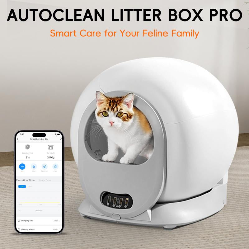 Automatic Cleaning Cat Litter Box Smart Low-Noise 65L Self-Cleaning Cat Litter Box APP Control Cat Potty Equipped with Smart Sensor Timing Function Safety Protection Easy Maintenance One-Button Disassembly Easy to Set up and Clean Itter Box